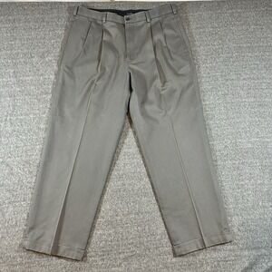 Brooks Brothers Men's Advantage Chino Elliot Pleated Gray Pants 38x30 Fits 39x29
